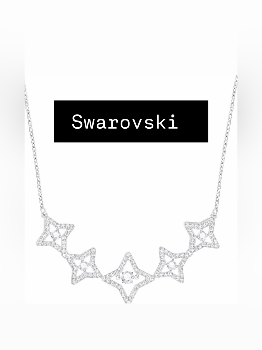 Womens Swarovski Sparkling Star Dancing Crystal Collar Necklace
